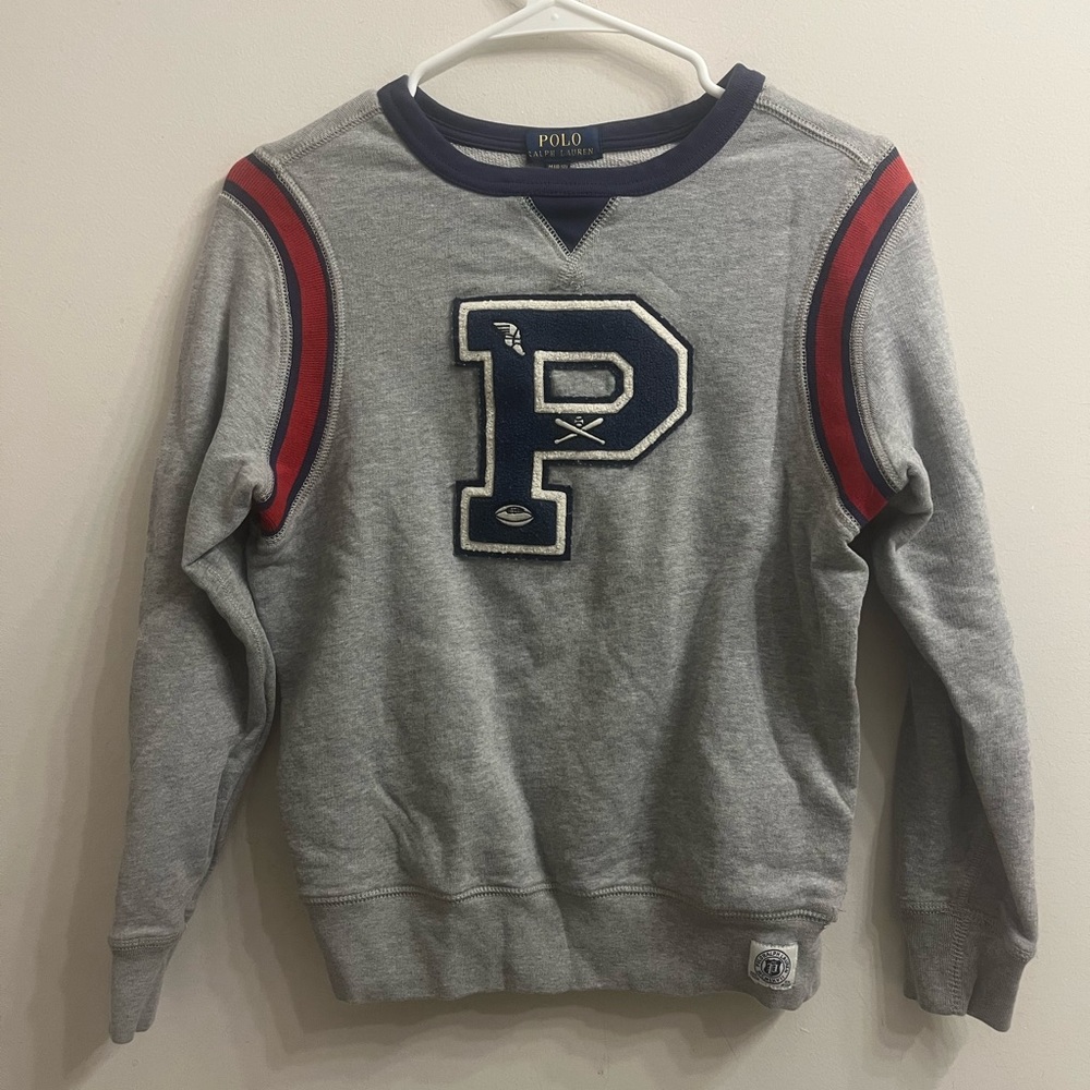 Boys Polo Ralph Lauren Gray pull over sweater M 10-12